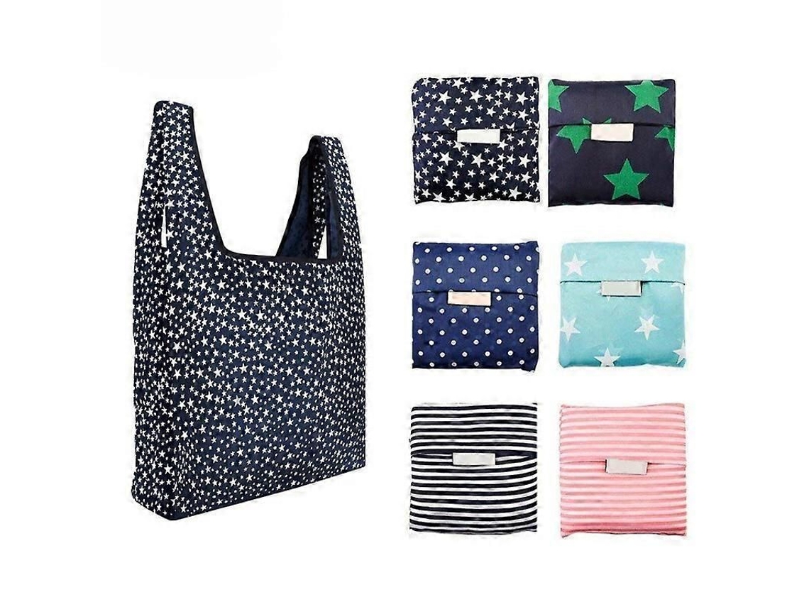 Juego de 6 bolsas de compra reutilizables con bolsillo interior, plegables y lavables. GOKOCO
