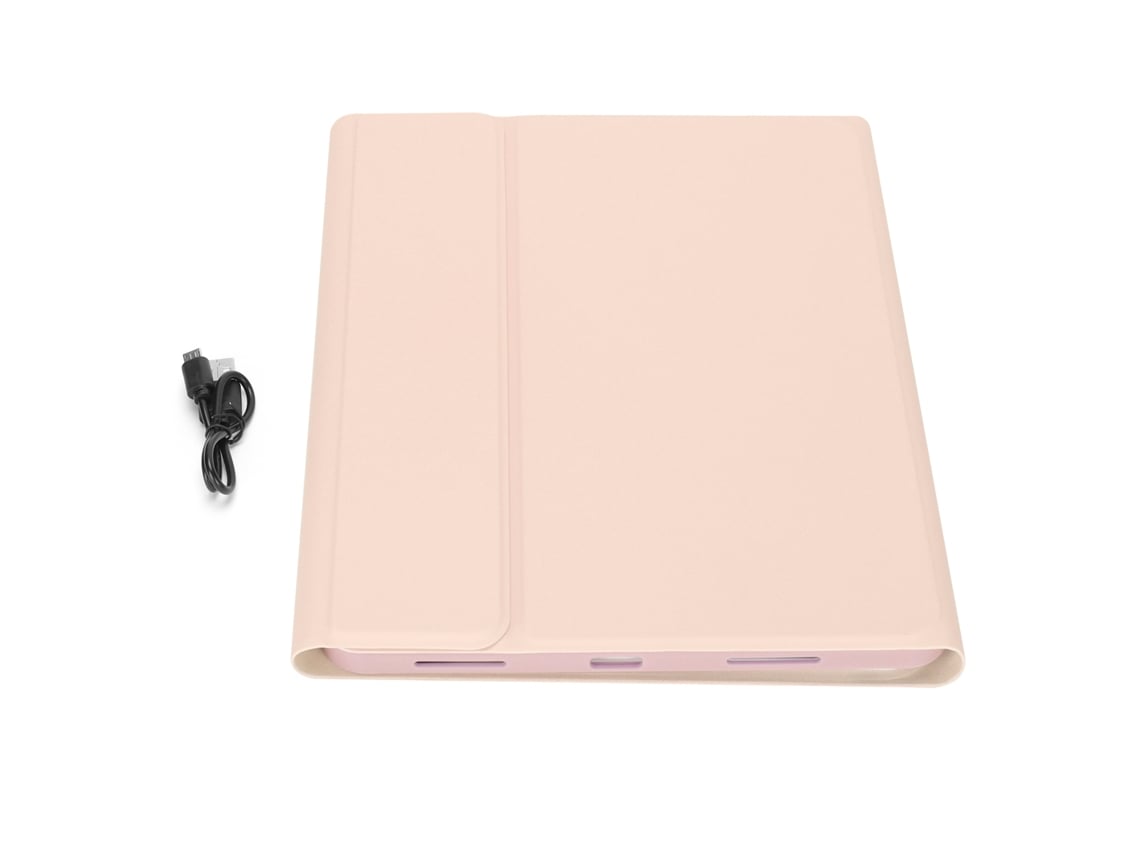 Teclado Sem Fio Com Teclas Redondas 10in E Capa Protetora Para Ipad Pro 11in Rosa