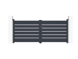 Puerta abatible de aluminio 3m VOGEL H.120cm gris