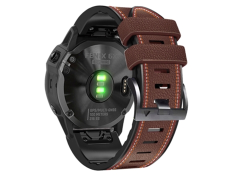 Correa de Silicona 26mm línea de costura de tres colores liberación rápida resistente al sudor para Garmin Enduro/Tactix Delta/Tactix 7 Pro - café