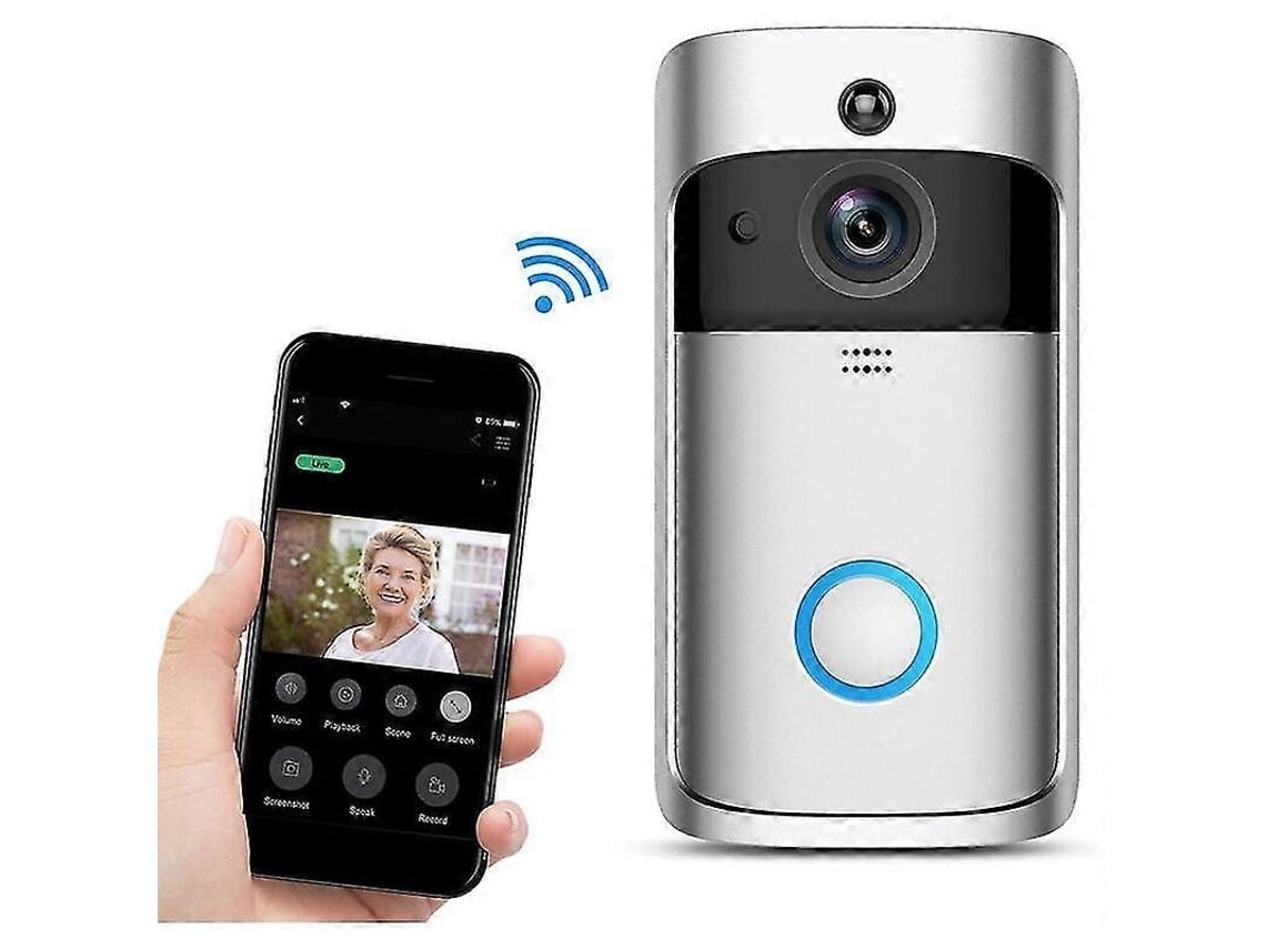 Videoportero Con Timbre Interior, Timbre De Seguridad Inalámbrico Para Vigilancia Del Hogar, Cámara De Video Para Timbre. Brilviber_ptg