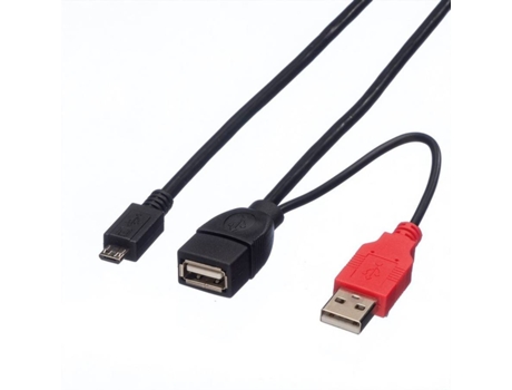Cable ROLINE (USB y Micro USB - 1m - Negro)