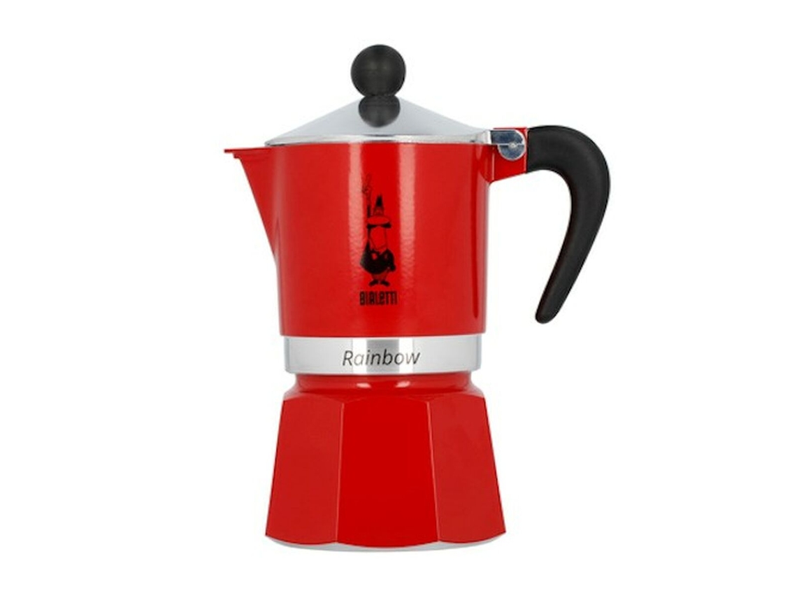 Cafetera Italiana BIALETTI Rainbow 6 Tazas Rojo Metal Aluminio 240 ml 300 ml