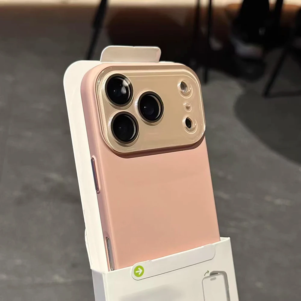 (iphone 13 Pro Rosa) Funda De Cristal Para Cámara De Iphone, Cubierta Trasera A Prueba De Golpes