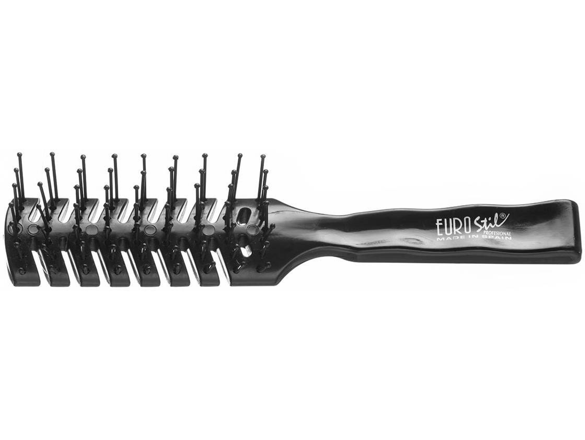 Cepillo para el Pelo EUROSTIL 2 Cerdas Da Cepillo Ball Esqueleto Negro Negro Grande