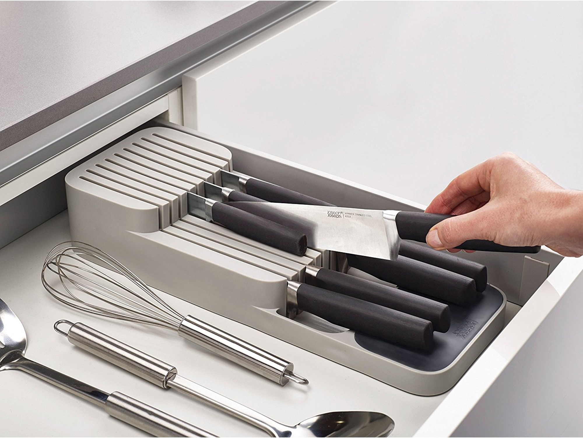 Organizador de Cuchillo de Cocina Joseph Joseph Drawerstore Gris