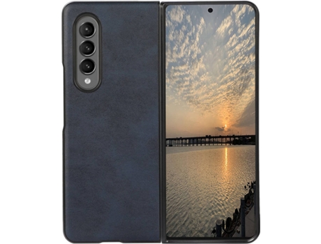 Carcasa Samsung Galaxy Z Fold 3 Tough Leather Azul Marino
