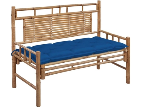 Banco de jardín VIDAXL Azul Bambú (120x55x90 cm)