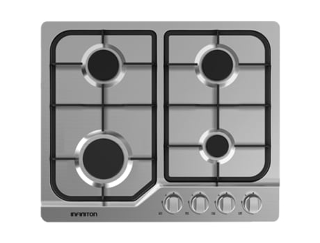 Placa de Gas INFINITON GAS419H (Gas Natural y Butano-Propano - 59 cm - Inox)