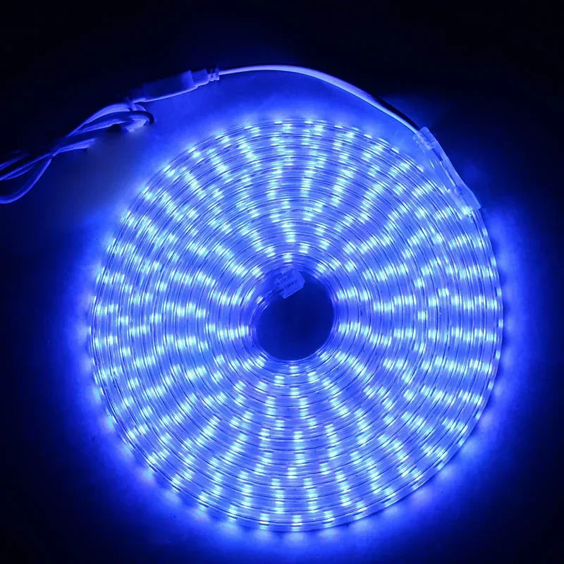 (Azul, 10 m) Tira de luz LED de 220 V CA, flexible e impermeable.