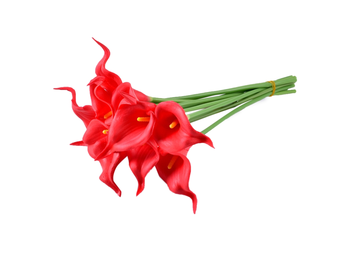 2026-flor Artificial Mini Cala Lily De Pu Toque Real Decoración Hogar Falsa Flor Para Fotografía Rojo