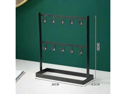 Expositor negro con gancho para pendientes, collares y relojes, estilo nórdico, ideal para organizar y exhibir anillos en casa. Hengjian