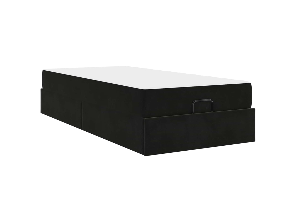 Maison Exclusive - Estructura De Cama Con Colchón 2 Pcs Negro Terciopelo