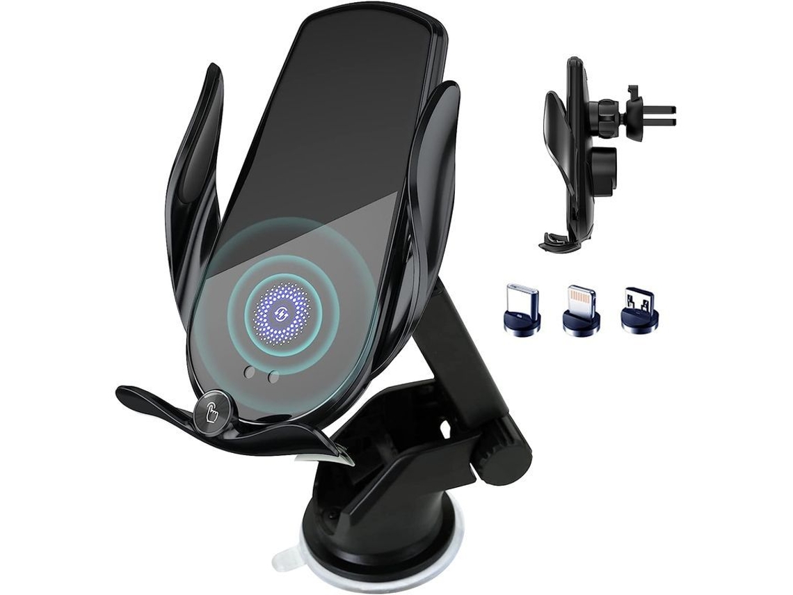 Cargador Inalámbrico Para Coche, Carga Rápida De 15 W, Soporte Automático, Compatible Con Iphone 14/13, Samsung S23+/s22 Y Otros.