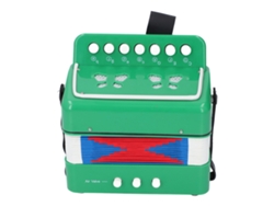 Acordeón infantil, 7 teclas, ligero, ecológico, fácil de tocar, verde.