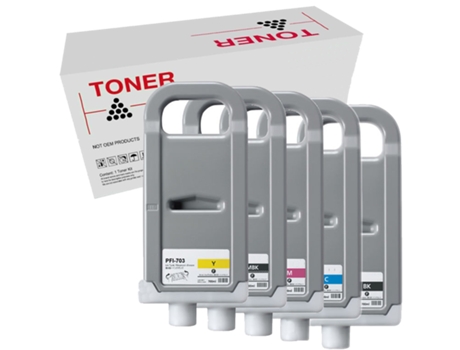 Pack 5 Cartuchos de Tinta Compatibles Canon Tinta Pigmentada PFI703/PFI303 Alta Calidad