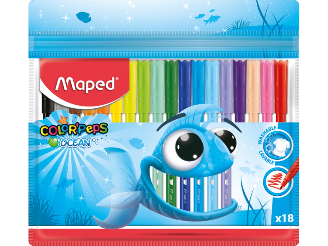 Caixa 18 Feltros Maped Color Peps Ocean