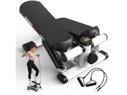 Mini stepper doméstico JASPORT ST1, 2 en 1 con cuerdas elásticas, pantalla LCD, resistencia ajustable, silencioso, hasta 100 kg