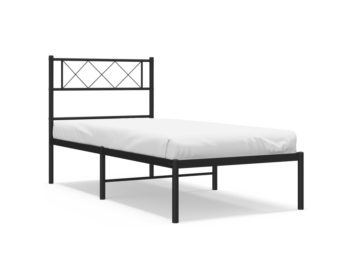 Maison Exclusive - Estructura Cama Sin Colchón Con Cabecero Metal Negro 90x190 Cm