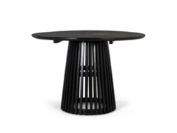 Mesa de pesebre redonda de madera maciza de mindi con base grillée Giner y Colomer