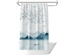 Cortina de ducha Jortmrd blanca, antimoho e impermeable (80 x 180 cm)