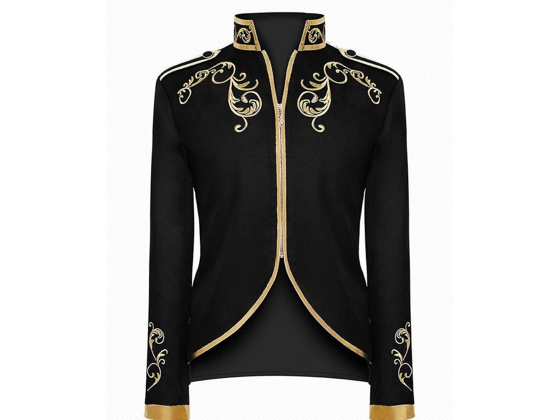 2026-chaqueta Medieva Victoriana Con Bordado, Cremallera Y Cuello Alto Para Cosplay Pirata Gótico Steampunk