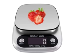 Báscula de cocina digital MDUG con pantalla LCD en acero inoxidable (gris, 10 kg)