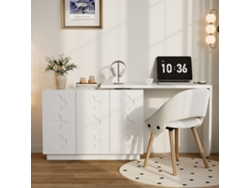 Escritorio giratorio blanco en forma de L para ordenador/oficina/tocador, 110 cm.