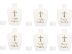 Juego 6 Botellas Bendita Cristianas Recargables 60 Blancas Bautizos Celebraciones Religiosas Prácticos