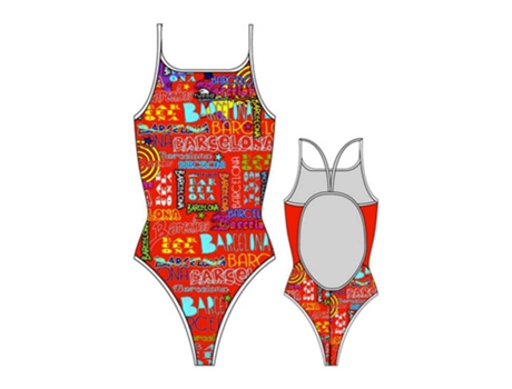 Traje de baño para Mujer TURBO Barcelona Luzes Naranja para Natacion (XXXL)