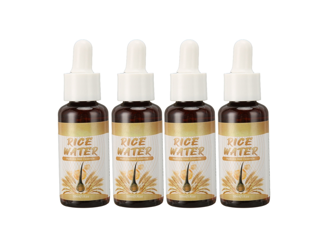 4pcs Suero De Arroz Para Crecimiento Capilar Reduce Puntas Abiertas Hidrata Y Nutre 30ml