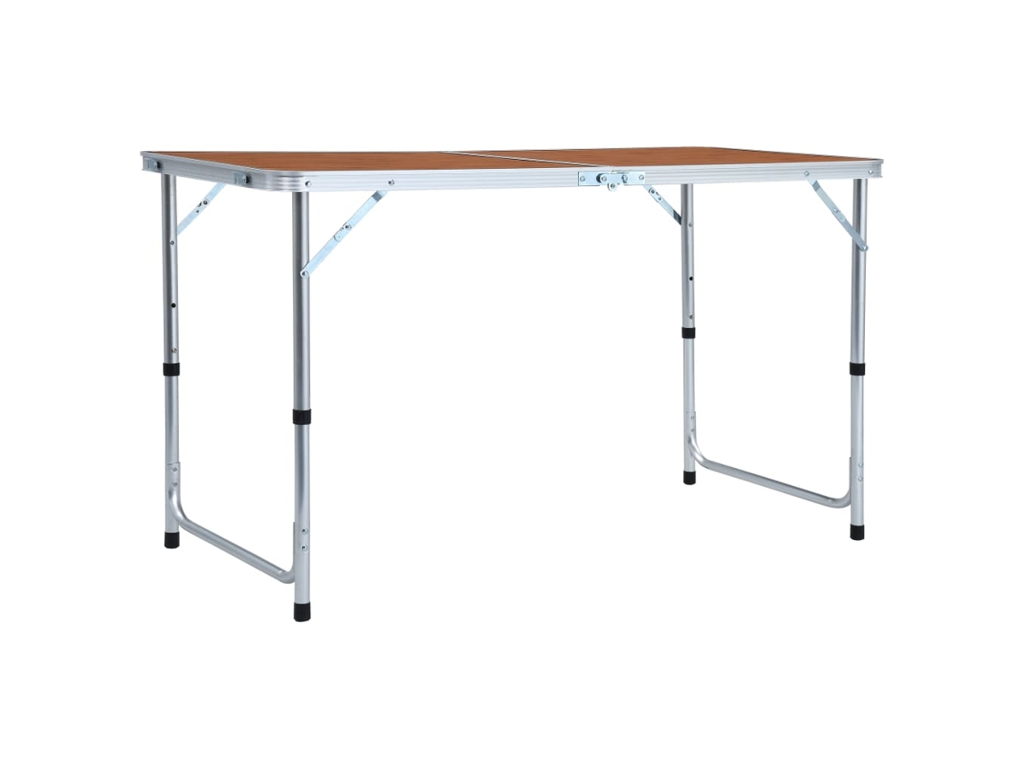 Mesa de camping plegable VIDAXL Marrón Aluminio ( 120x60 cm )