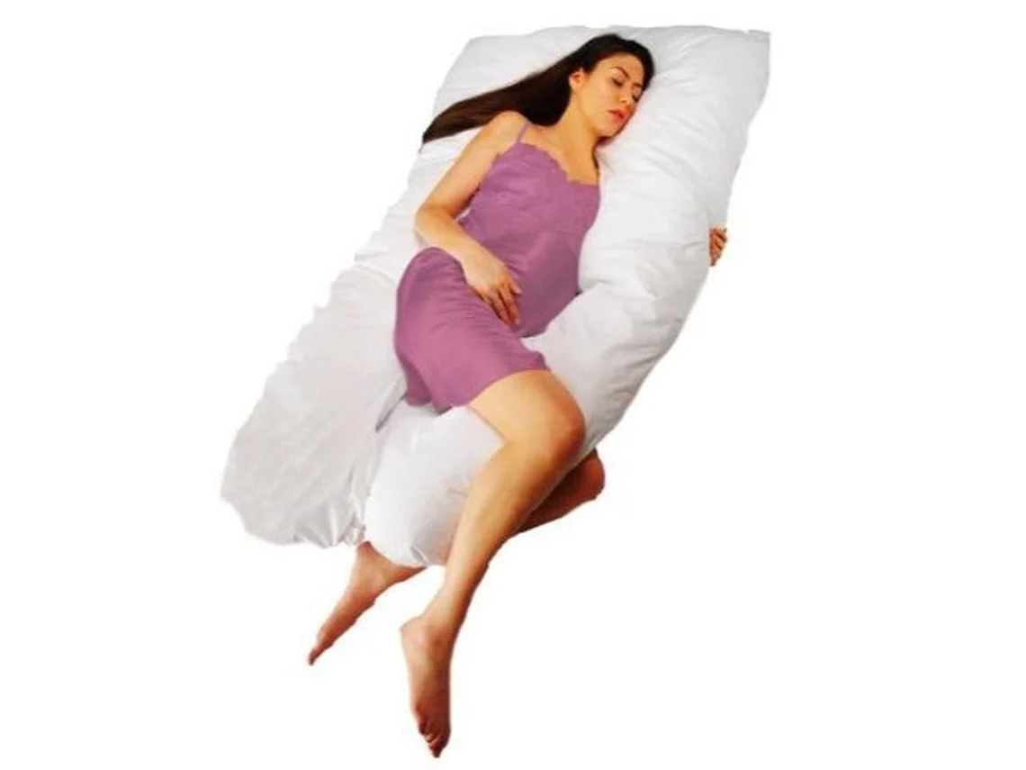 Almohada Posicionador de Descanso Cojín Embarazo y Lactancia Blanca