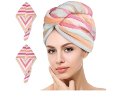 Juego De Toallas Turbante De Microfibra De Secado Rápido (2 Piezas) Para Mujeres, Niñas Y Niños Con Material Súper Absorbente.