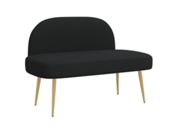Maison Exclusive - Banco Estofado Com Encosto Preto 110 X 60 X 76 Cm Poliéster
