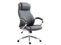 Silla de oficina de cuero genuino CLP gris Salford