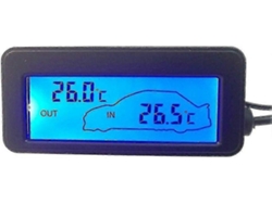 Termómetro digital para coche, para interior y exterior, CC de 12 V, con retroiluminación, para mini LCD o bicicleta eléctrica