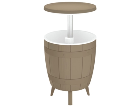 Mesa nevera 3 en 1 polipropileno VIDAXL marrón claro