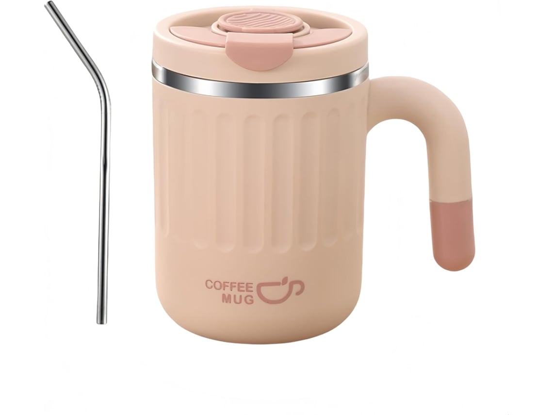Tazas De Café Térmicas De 473 Ml (16 Oz) - Ideales Para Uso En La Oficina. Fabricadas Con Acero Inoxidable Sus 304 Y Doble Pared (rosa).