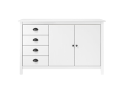 Mesita De Noche | Aparador Hill Madera Maciza De Pino Blanco 130x40x80 Cm Wsd367092