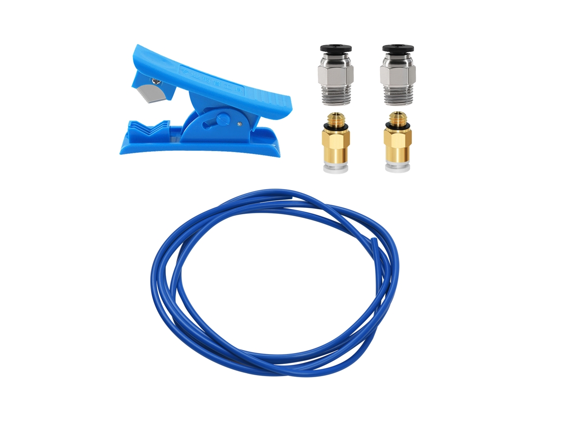 Kit De Tubo De Ptfe De 2 M Para Filamento De 1,75 Mm Para Impresora 3d Con Cortador Y Conectores Pc4-m6/pc4-m10 - Azul