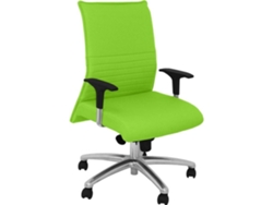 Silla de Escritorio Operativa PYC Albacete Verde con ruedas antiarañazos (Brazos Ajustables - Tejido)