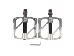 Pedales De Ciclismo De Aluminio Con Diseño Antideslizante Mejorado, 3 Rodamientos, Planos, Para Bicicletas De Montaña Y De Carretera, Gris/plata.