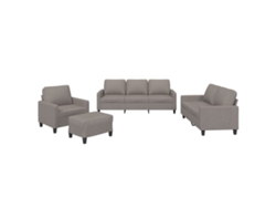 Maison Exclusive - Juego De Sofás Con Cojines 4 Piezas Tela Gris Taupe