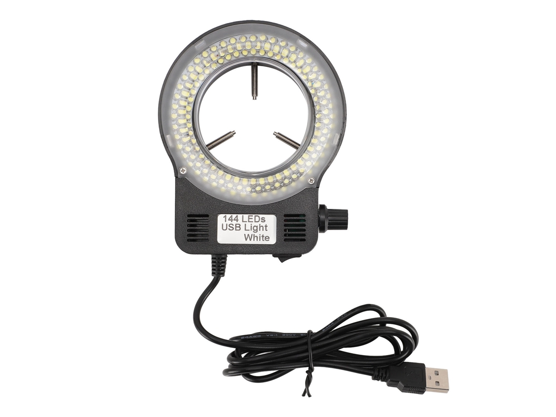Microscopio Con Anillo De Luz Led De 144 Led, 4 W, 6500-7500 K, Brillo Ajustable, Usb, 32000-36000 Lux