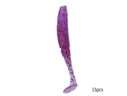Cebo De Pesca Lifelike Small T Tail Soft Bait Con Cuchara 1g 50mm 15 Piezas/pack 6 Morado