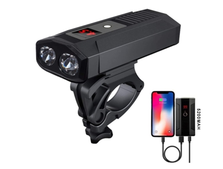 Faro delantero para bicicleta todo en uno, luces Led recargables por USB para bicicletas, IP65, resistente al agua, 2400 lúmenes, linterna Led Usb,...