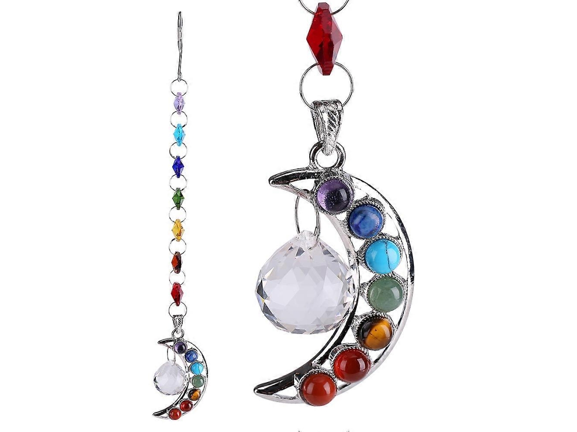 Colgante de cristal con forma de prisma arcoíris y bolas de cristal para decoración de ventanas, hogar y bodas.