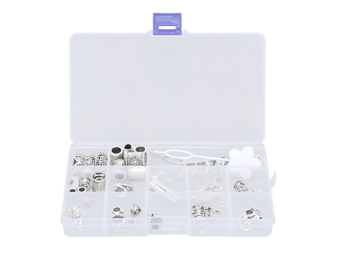 Conjunto De Perlas Para Trenzas Con Herramienta Exquisito Material Metal Resistente Y Duradero