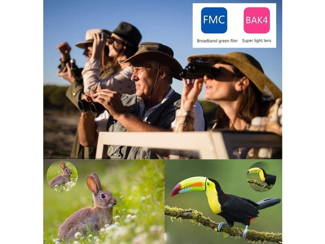 12x42 Binóculos Para Adultos Bak4 Prisma Fmc Lente Hd Binóculos Para Observação De Pássaros Caça Caminhadas Com Adaptador De Smartphone Facpoet